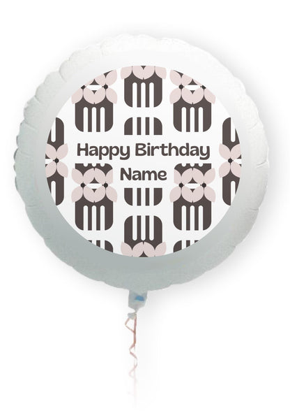 Personalised Mid Century Design Cake Toppers: Edible Icing or Wafer, Stickers, Invites, Balloon and Party Pack
