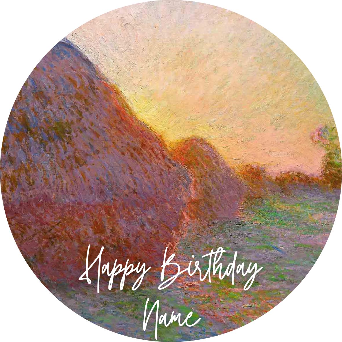 Personalised Monet Birthday Cake Toppers: Edible Icing or Wafer designs include Water Lilies, Japanese Bridge