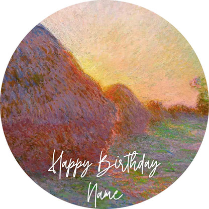 Personalised Monet Birthday Cake Toppers: Edible Icing or Wafer designs include Water Lilies, Japanese Bridge