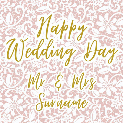 Personalised Mr & Mrs Wedding Cake Toppers Place settings: Edible Icing or Wafer