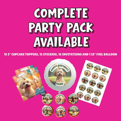 Personalised Photo Berry First Birthday Cake Toppers: Edible Icing or Wafer matching Invitations Stickers Balloon Party Pack