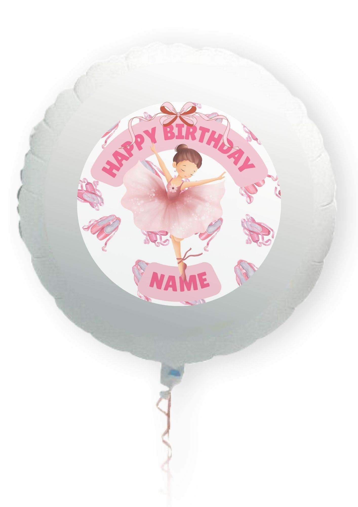 Personalised Pink Ballerina Birthday Cake Toppers matching Invitations Stickers Balloon Party Pack
