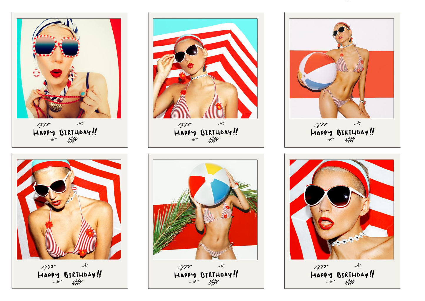 6 Personalised Polaroid Photo Stand Up Cupcake Toppers: Edible Wafer Card