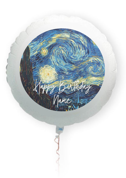 Personalised Van Gogh Cake Toppers: Starry Night, Sunflowers - Edible Icing or Wafer - Also Stickers or Foil Balloon