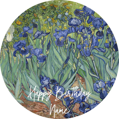 Personalised Van Gogh Cake Toppers: Starry Night, Sunflowers - Edible Icing or Wafer - Also Stickers or Foil Balloon