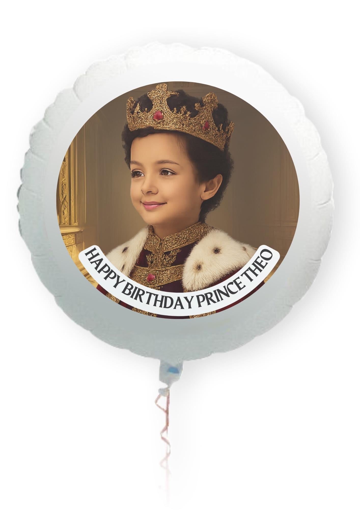 Photo Transformation Boy to Prince Personalised Cake Toppers: Edible Icing or Wafer matching Invitations Stickers Balloon Party Pack