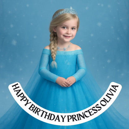 Photo Transformation to Ice Princess Personalised Cake Toppers: Edible Icing or Wafer matching Invitations Stickers Balloon Party Pack