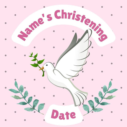 Pink Christening Cake Toppers Edible icing or wafer printed with edible ink matching Invitations Stickers Balloon Party Pack