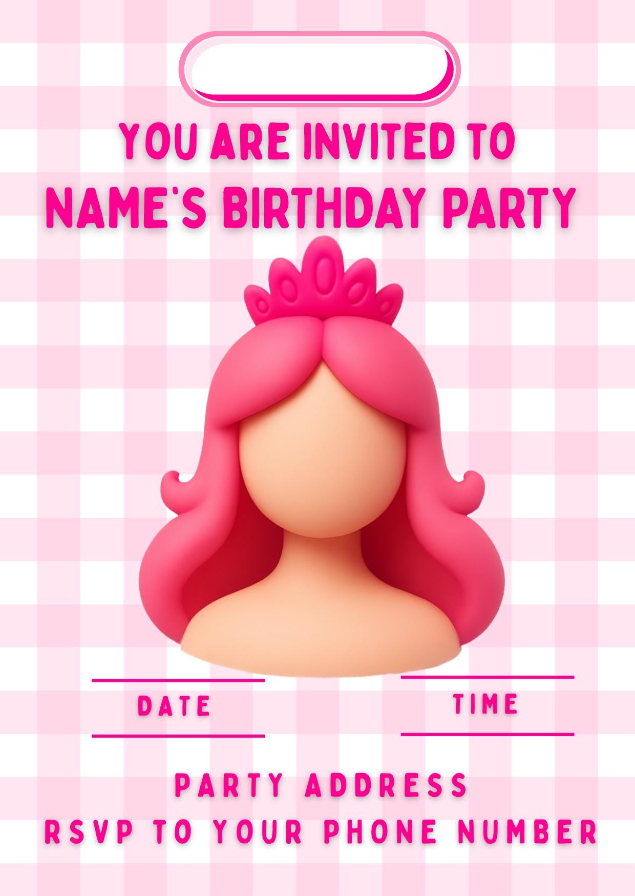 Pink Girl Theme Cupcake Toppers: Edible Icing or Wafer matching Invitations Stickers Balloon Party Pack