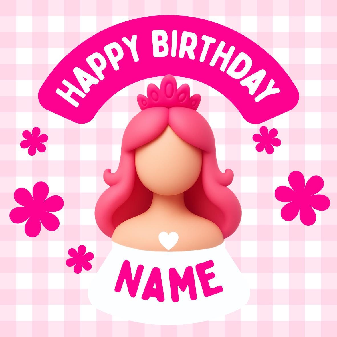 Pink Girl Theme Cupcake Toppers: Edible Icing or Wafer matching Invitations Stickers Balloon Party Pack