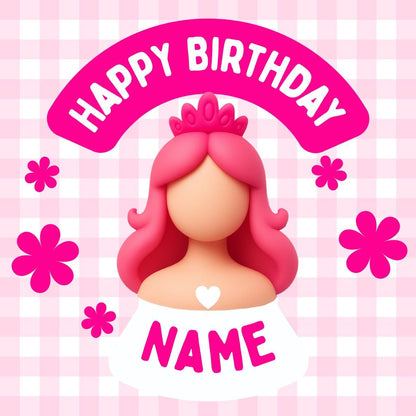 Pink Girl Theme Cupcake Toppers: Edible Icing or Wafer matching Invitations Stickers Balloon Party Pack