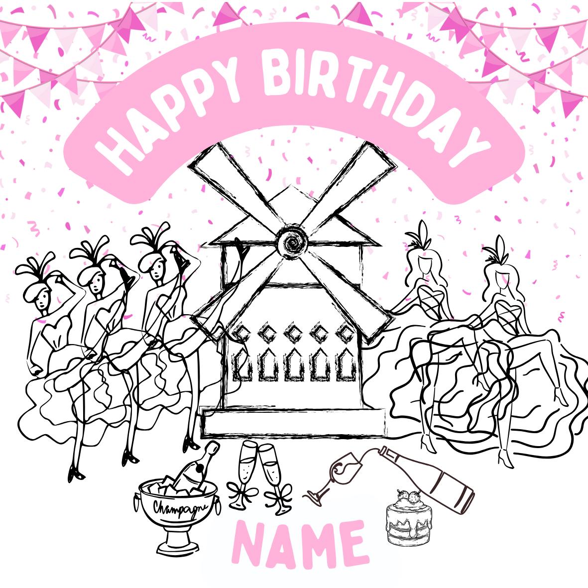 Pink Paris Theme Birthday Cake Toppers Edible Eiffel Tower Arc de Triomphe Moulin Rouge