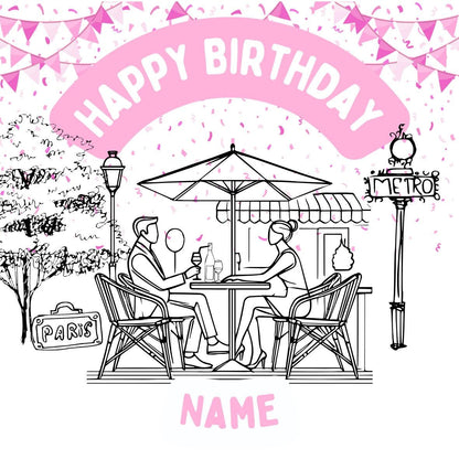 Pink Paris Theme Birthday Cake Toppers Edible Eiffel Tower Arc de Triomphe Moulin Rouge