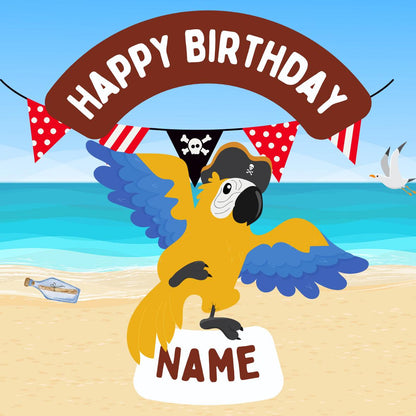 Pirate Theme Birthday Cake Toppers Personalised Name and Age Matching Stickers Balloon Invitations Pack