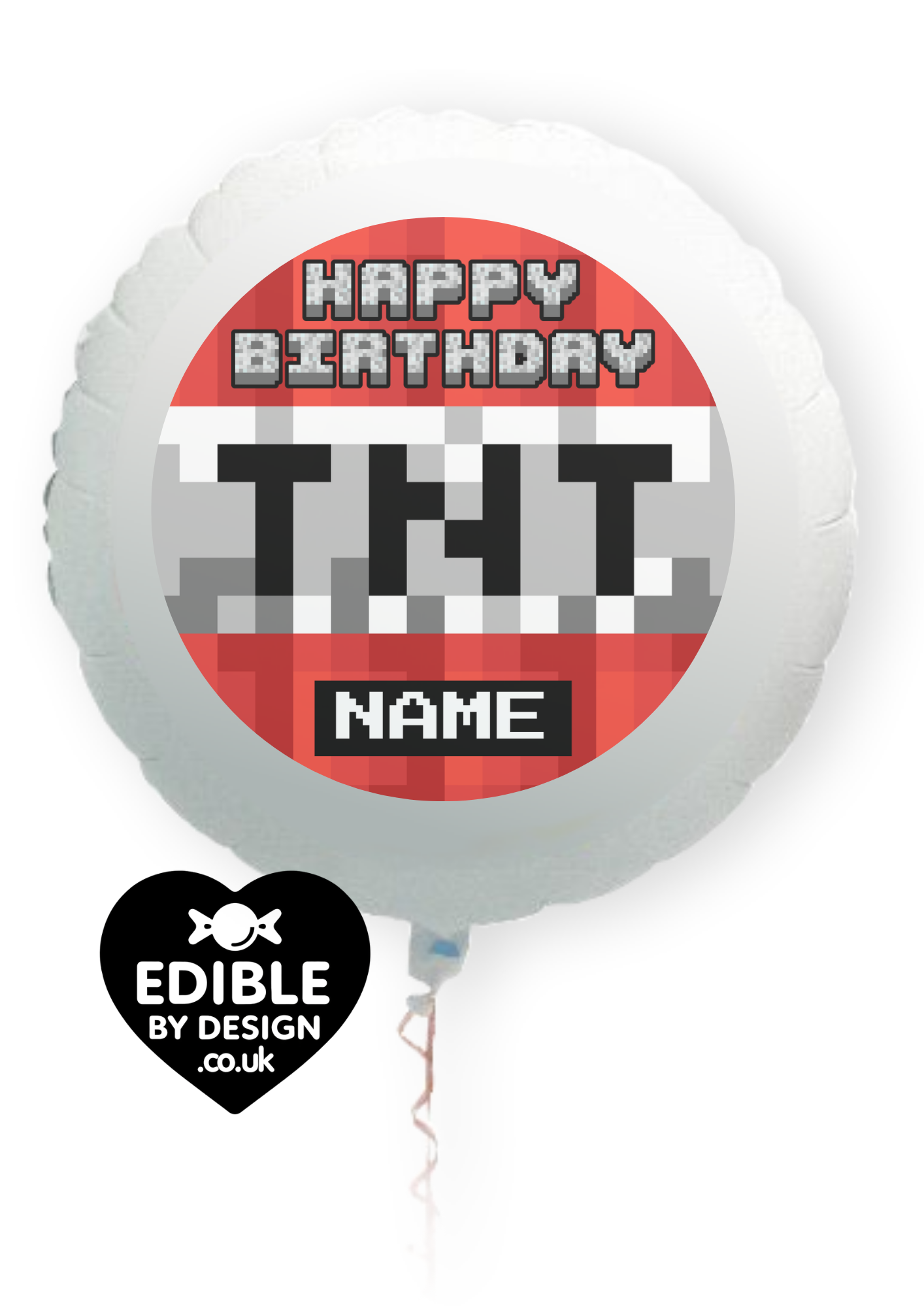 Pixel Theme Birthday Cake Toppers Edible Circles Personalised Name and Age Matching Stickers Balloon Invitations Pack