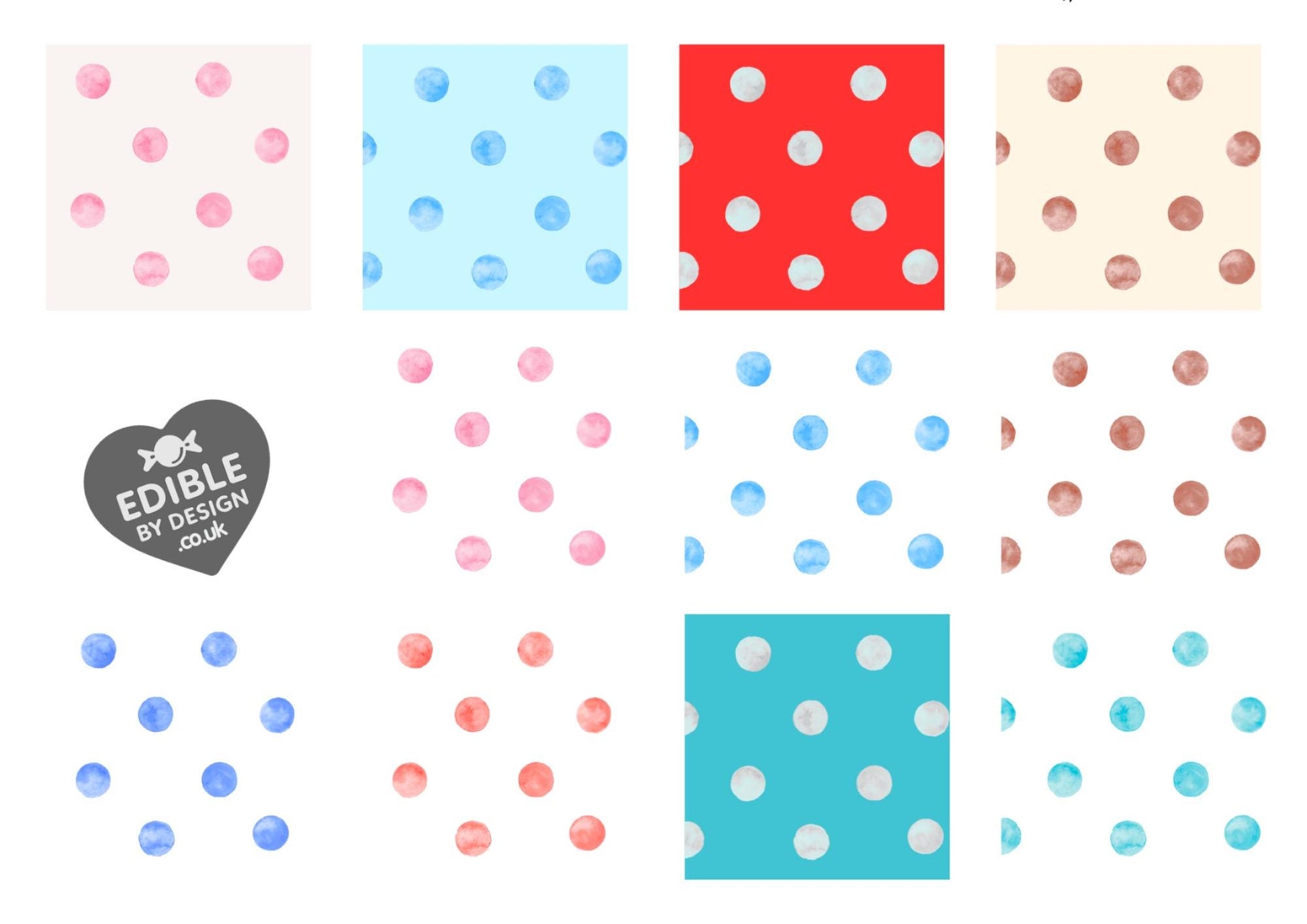 Polka Dot Ribbon Border Edging for Cake: Edible Party Decoration on Icing Sheet
