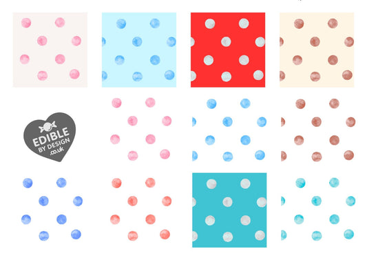 Polka Dot Ribbon Border Edging for Cake: Edible Party Decoration on Icing Sheet