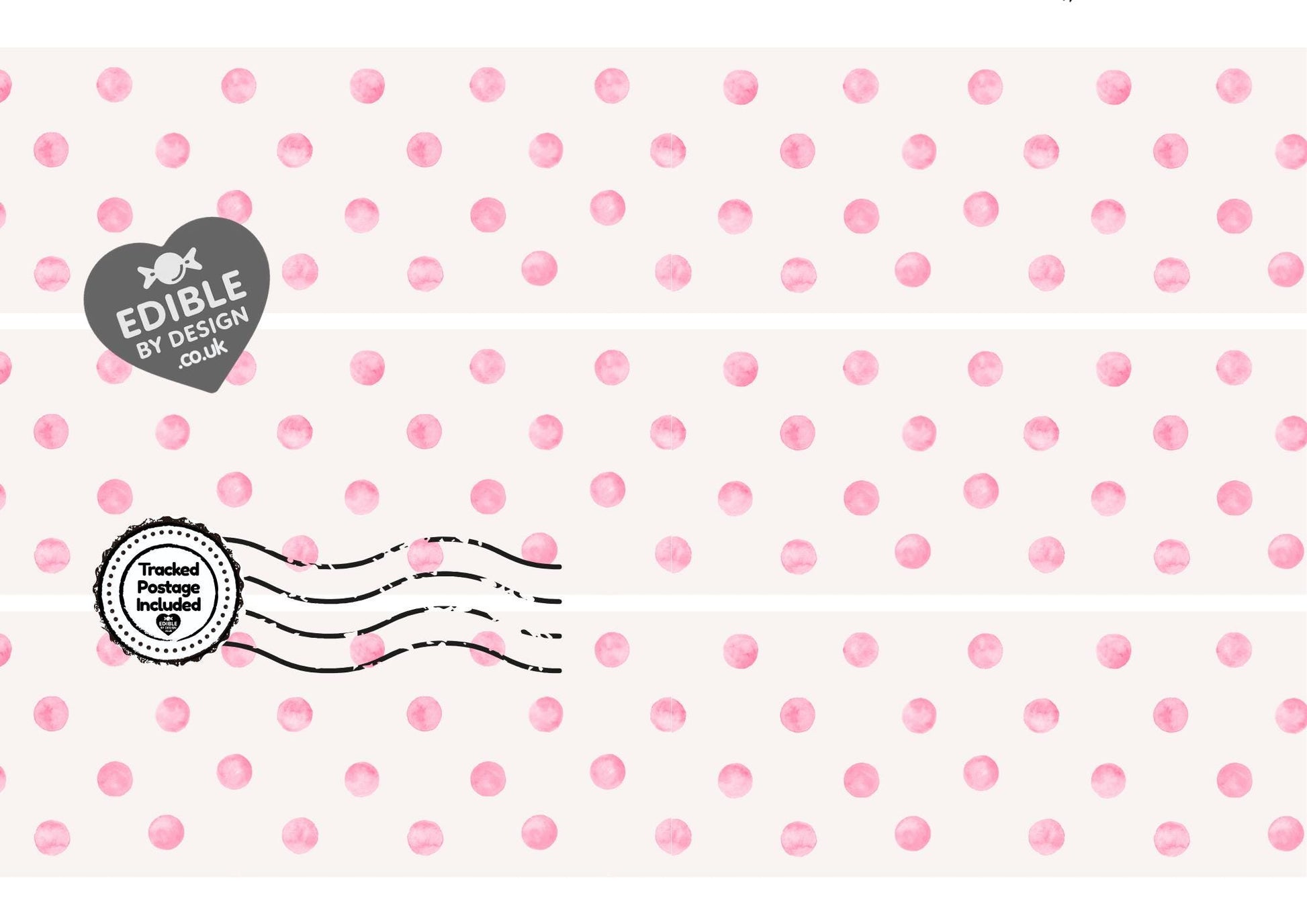 Polka Dot Ribbon Border Edging for Cake: Edible Party Decoration on Icing Sheet
