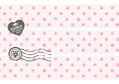 Polka Dot Ribbon Border Edging for Cake: Edible Party Decoration on Icing Sheet