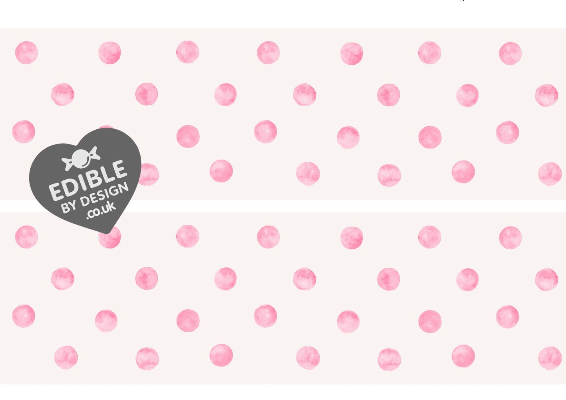Polka Dot Ribbon Border Edging for Cake: Edible Party Decoration on Icing Sheet