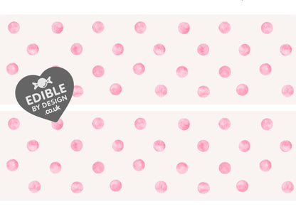 Polka Dot Ribbon Border Edging for Cake: Edible Party Decoration on Icing Sheet