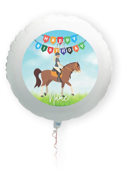 Pony Horse Show Jumping Equestrian Personalised Birthday Cake Toppers matching Invitations Stickers Balloon Party Pack