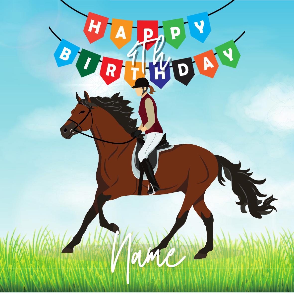 Pony Horse Show Jumping Equestrian Personalised Birthday Cake Toppers matching Invitations Stickers Balloon Party Pack