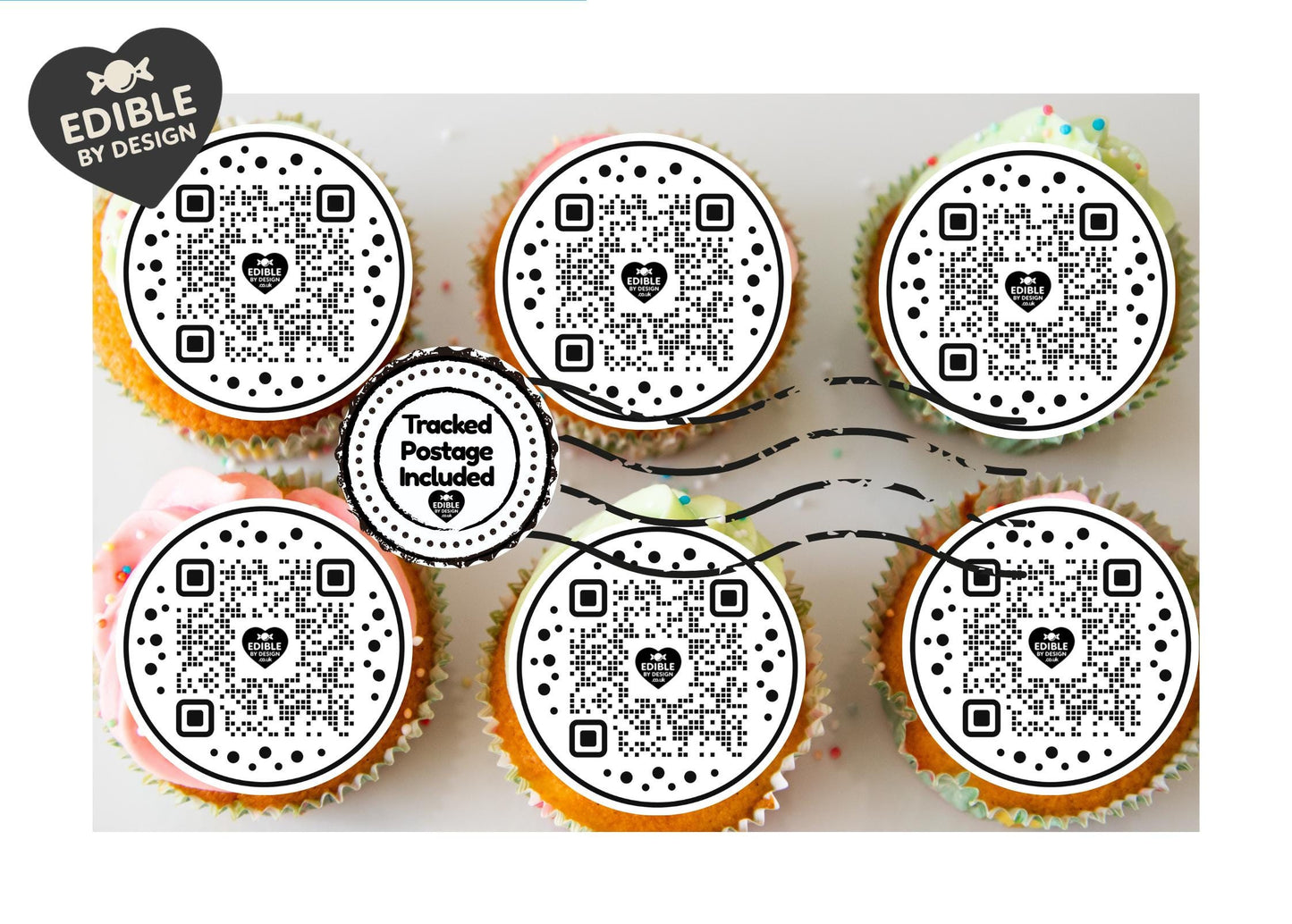 QR Code Cake Toppers: Edible Image Circles for Corporate Events on Icing or Wafer
