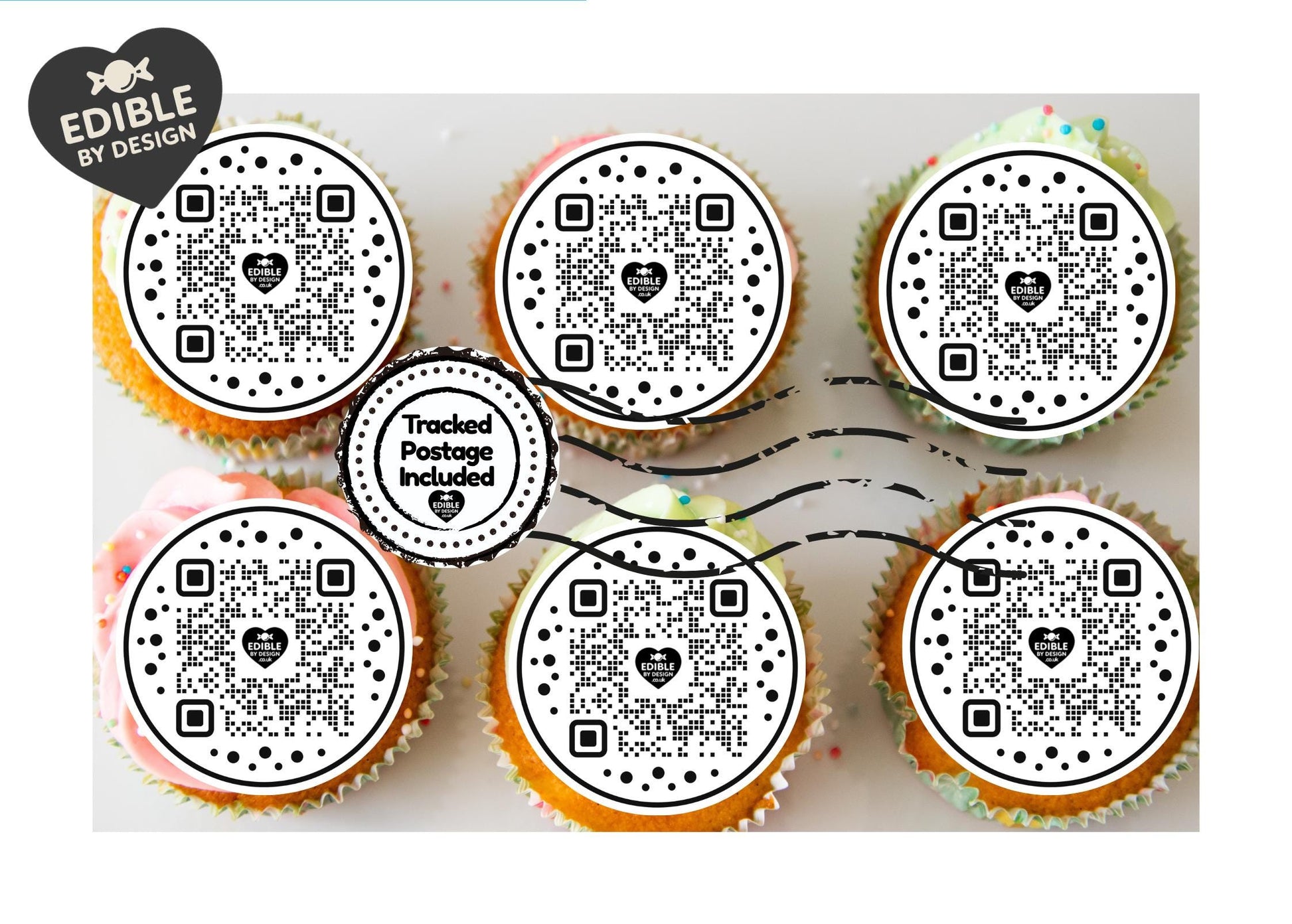 QR Code Cake Toppers: Edible Image Circles for Corporate Events on Icing or Wafer