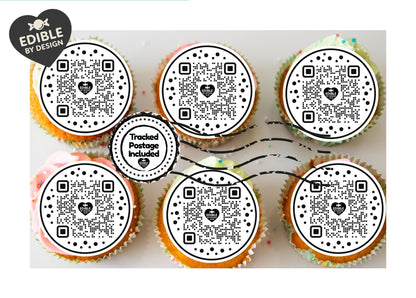 QR Code Cake Toppers: Edible Image Circles for Corporate Events on Icing or Wafer