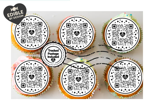 QR Code Cake Toppers: Edible Image Circles for Corporate Events on Icing or Wafer