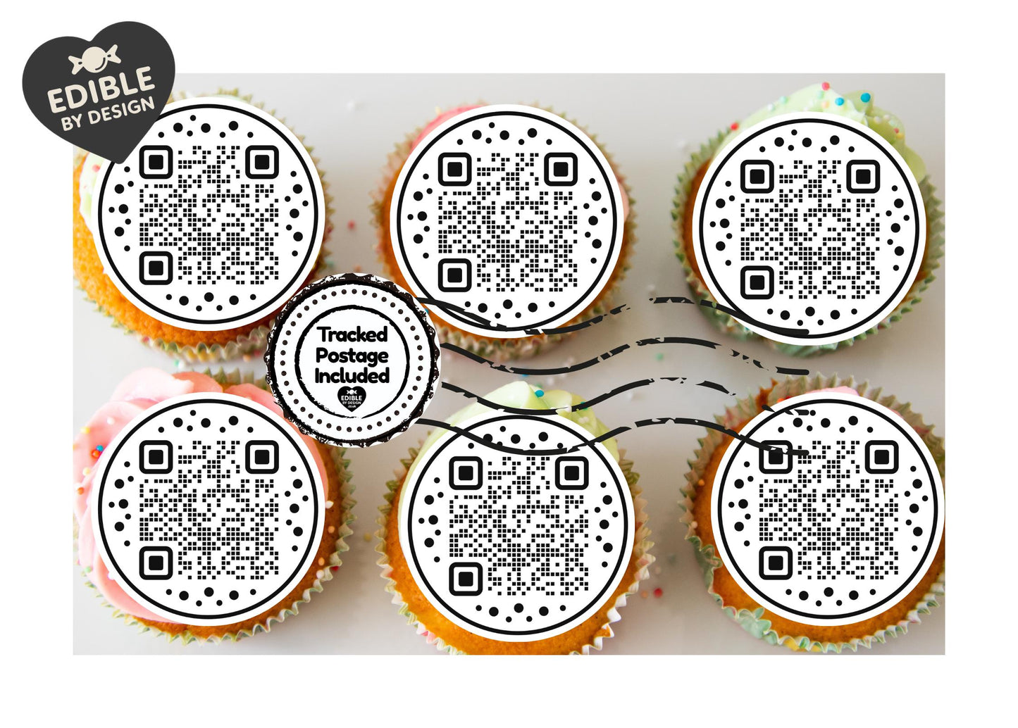 QR Code Cake Toppers: Edible Image Circles for Corporate Events on Icing or Wafer