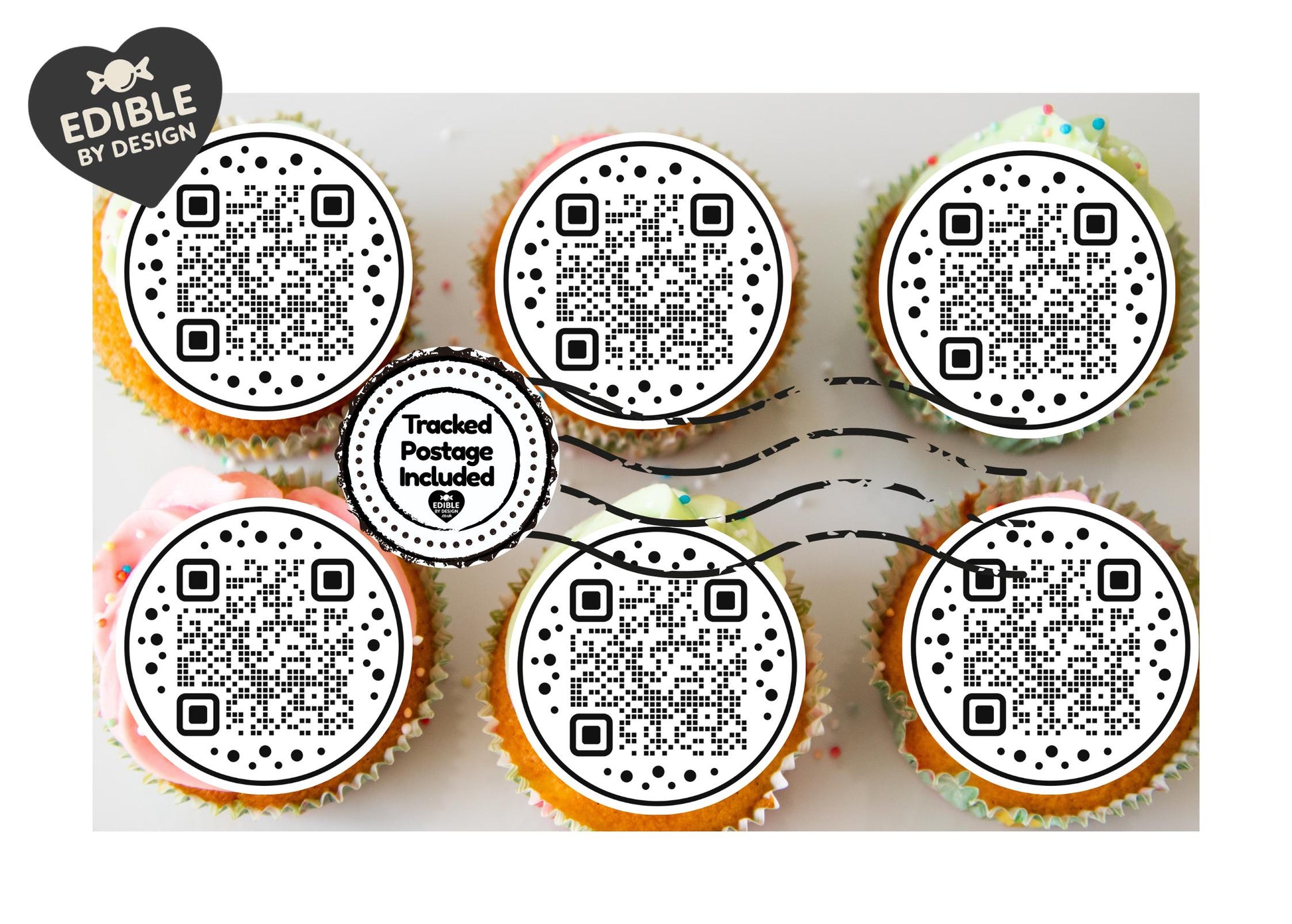 QR Code Cake Toppers: Edible Image Circles for Corporate Events on Icing or Wafer