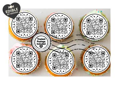 QR Code Cake Toppers: Edible Image Circles for Corporate Events on Icing or Wafer