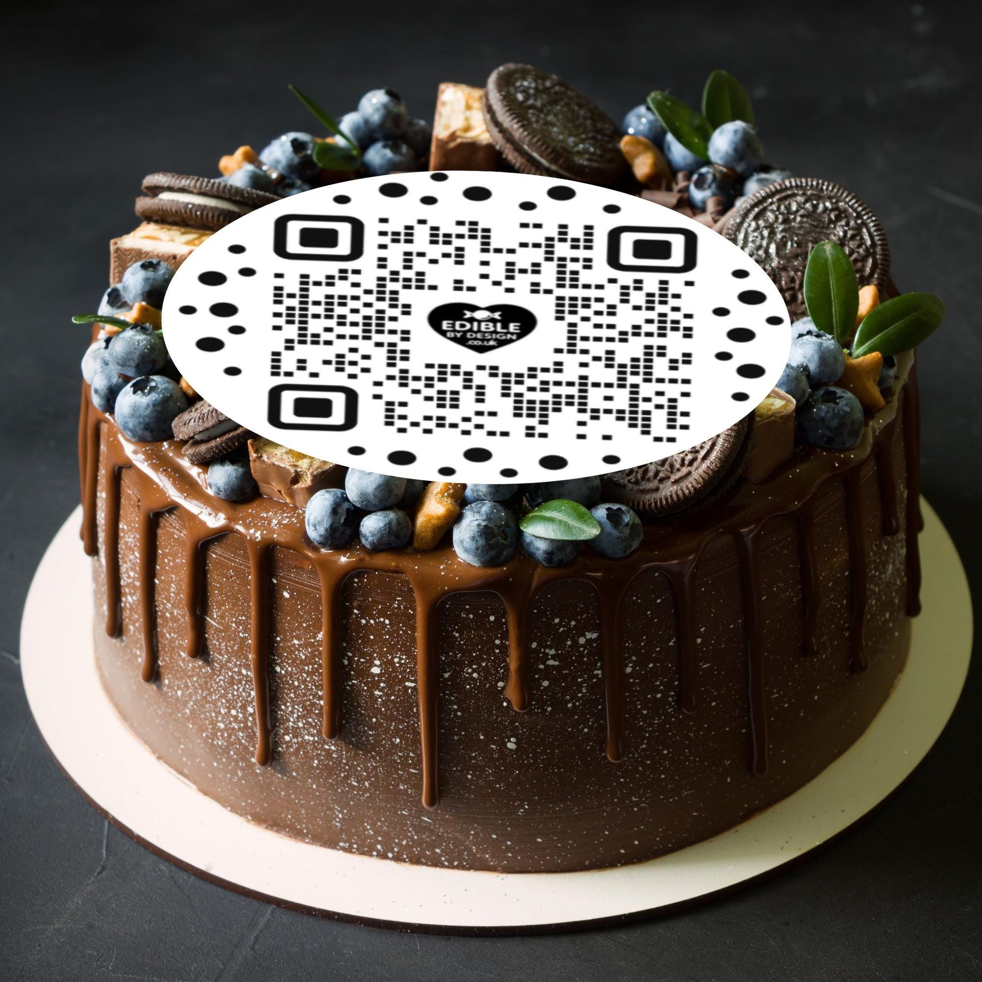 QR Code Cake Toppers: Edible Image Circles for Corporate Events on Icing or Wafer