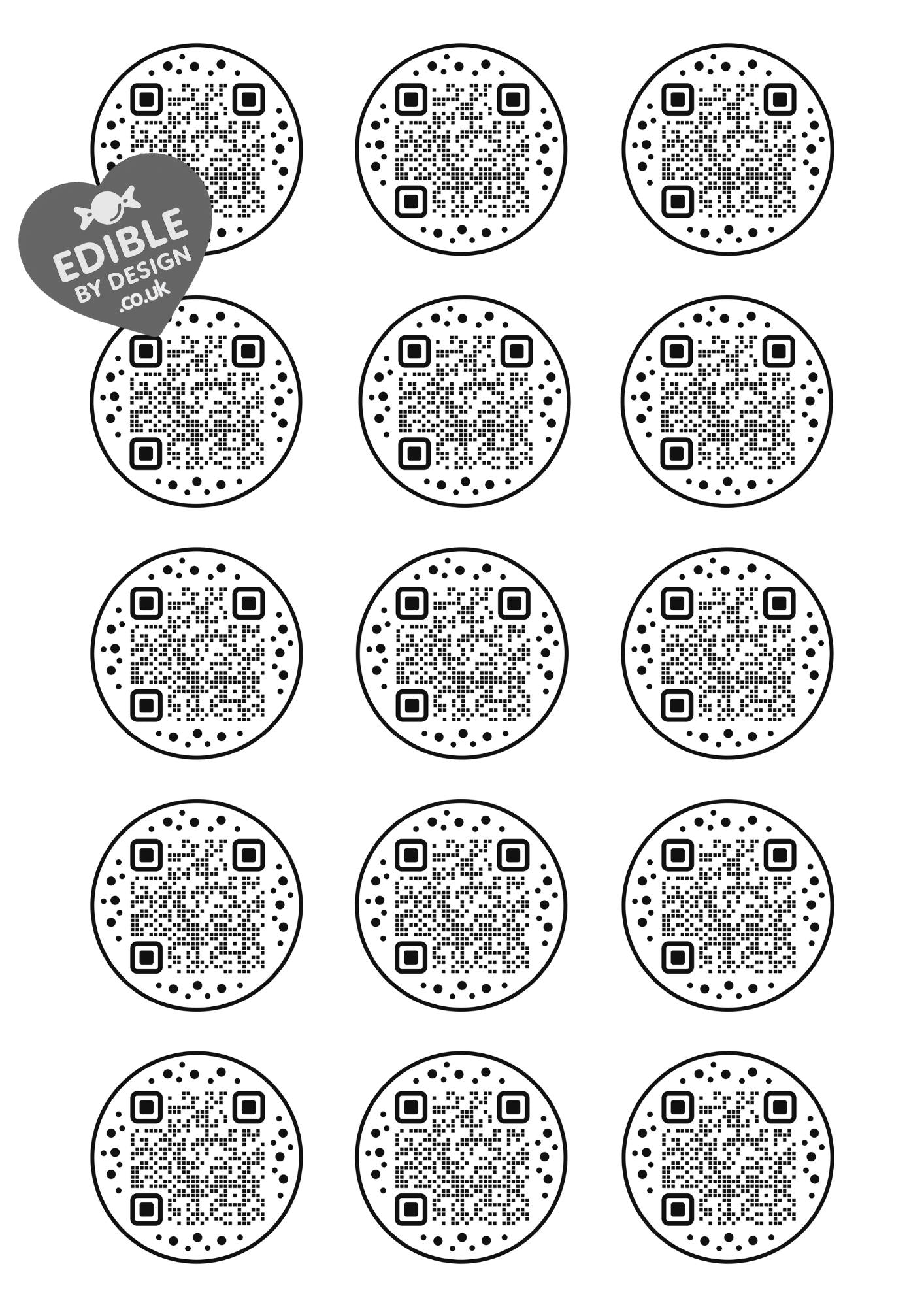 QR Code Cake Toppers: Edible Image Circles for Corporate Events on Icing or Wafer