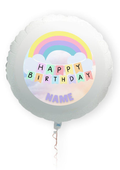 Rainbow Theme Birthday Cake Toppers matching Invitations Stickers Balloon Party Pack