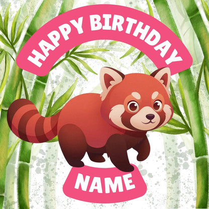 Red Panda Bamboo Theme Birthday Cake Toppers matching Invitations Stickers Balloon Party Pack