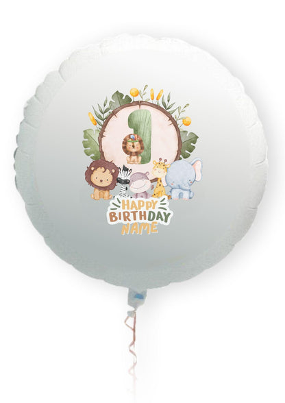 Safari Jungle Theme Personalised Birthday Cake Toppers matching Invitations Stickers Balloon Party Pack