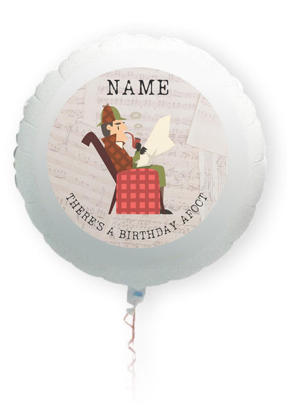 Sherlock Holmes Theme Personalised Birthday Cake Toppers matching Invitations Stickers Balloon Party Pack