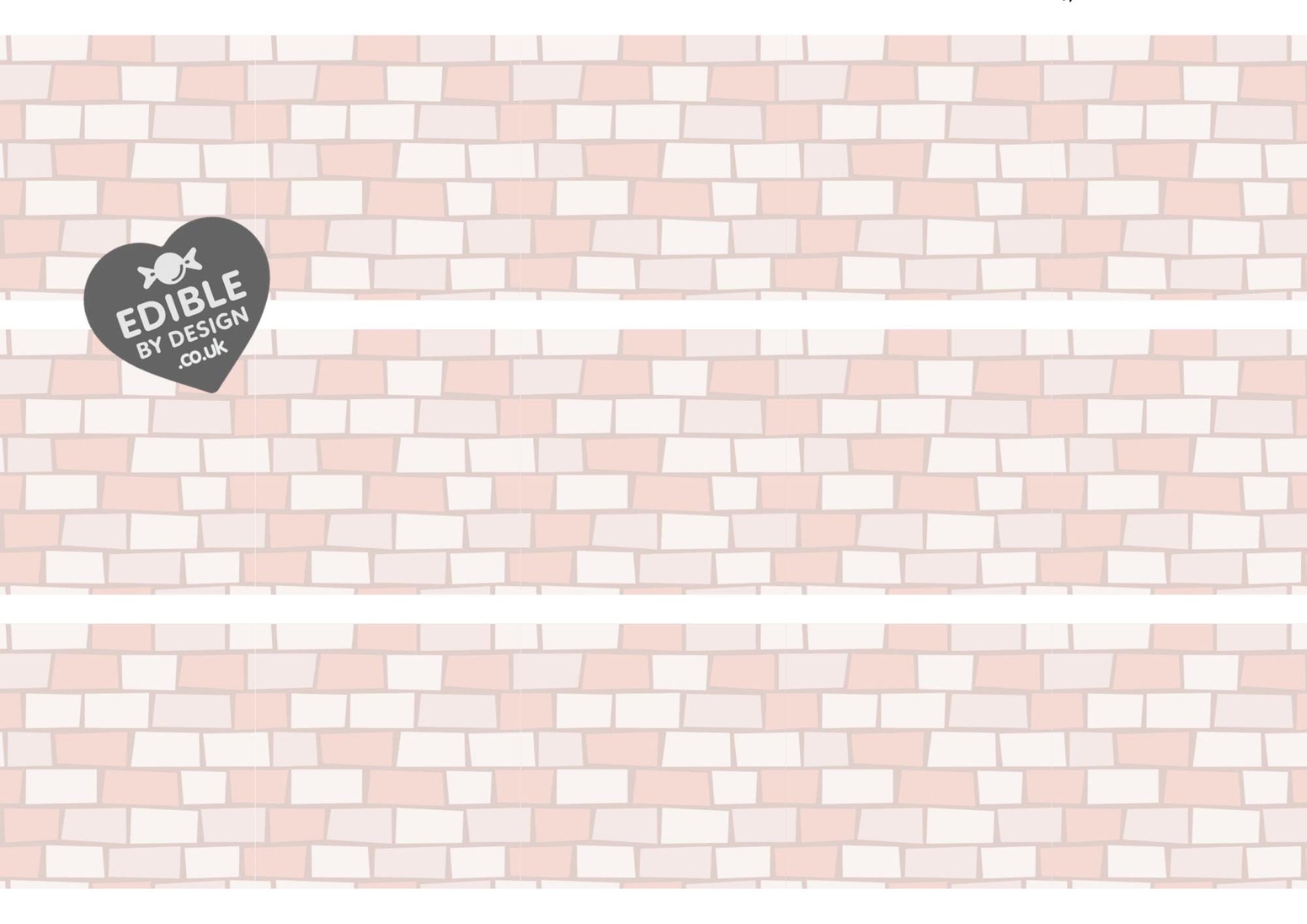 Stone Castle Wall Fairy Door Ribbon Border Edging for Cake: Edible Party Decoration on Icing Sheet