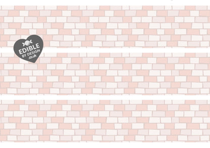 Stone Castle Wall Fairy Door Ribbon Border Edging for Cake: Edible Party Decoration on Icing Sheet