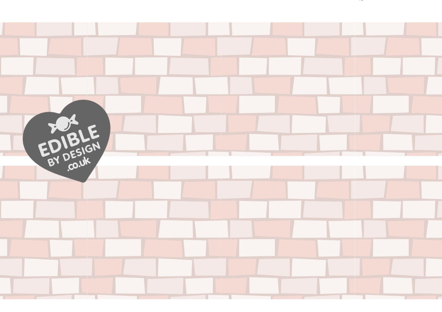 Stone Castle Wall Fairy Door Ribbon Border Edging for Cake: Edible Party Decoration on Icing Sheet