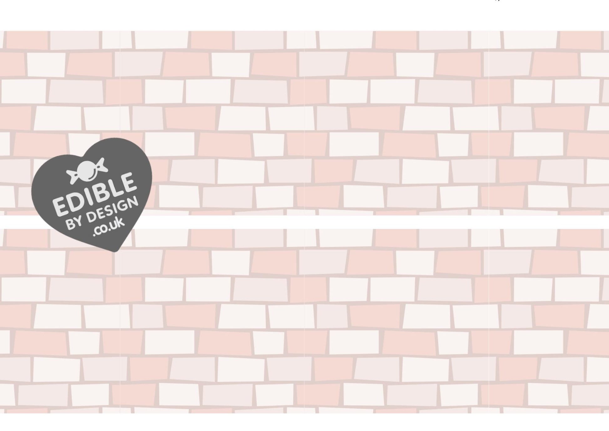 Stone Castle Wall Fairy Door Ribbon Border Edging for Cake: Edible Party Decoration on Icing Sheet