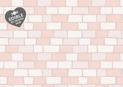 Stone Castle Wall Fairy Door Ribbon Border Edging for Cake: Edible Party Decoration on Icing Sheet