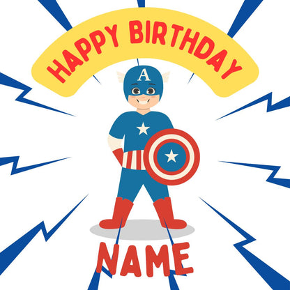 Super Hero Theme Birthday Cake Toppers Edible Circles matching Invitations Stickers Balloon Party Pack