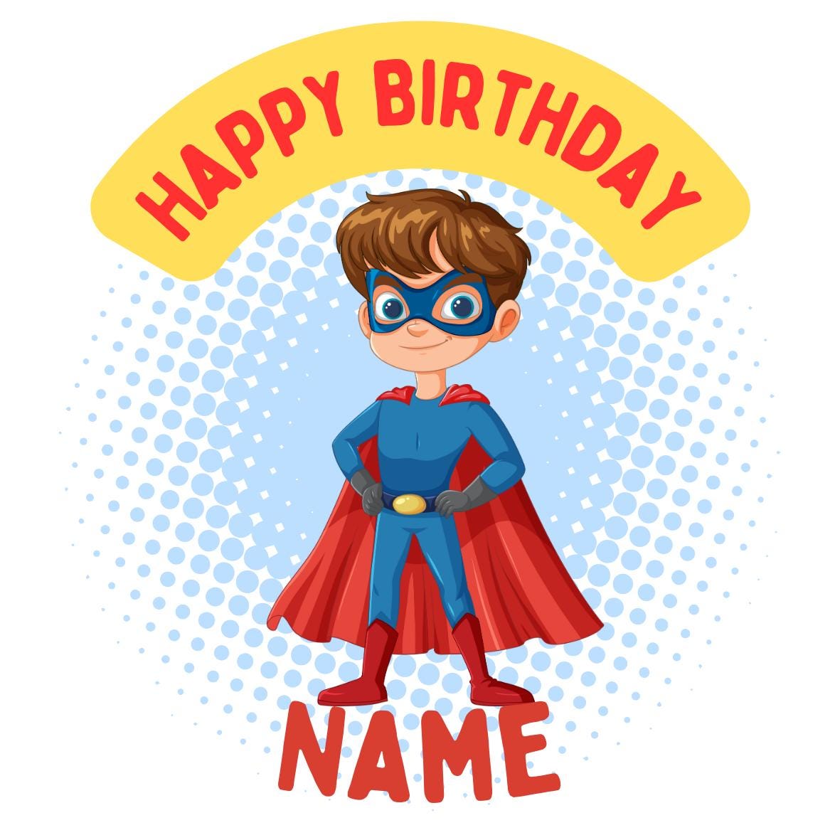 Super Hero Theme Birthday Cake Toppers Edible Circles matching Invitations Stickers Balloon Party Pack