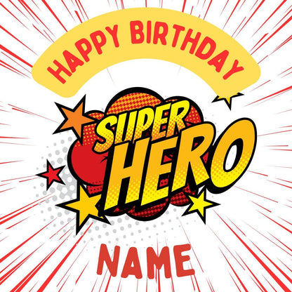 Super Hero Theme Birthday Cake Toppers Edible Circles matching Invitations Stickers Balloon Party Pack