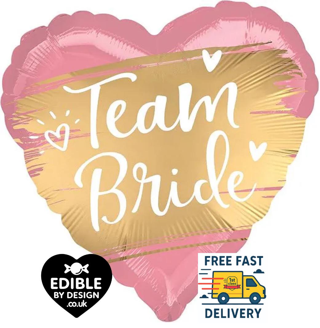 Team Bride Heart Foil Balloon - 18" inflated - Balloon for Helium or Air by Anagram
