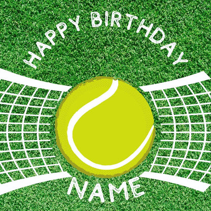 Tennis Theme Birthday Cake Toppers with name and age on Wafer or Icing
